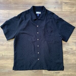 Havana Jack's Cafe Men's XXL Black Tropical Hawaiian Short Sleeve Button Shirt